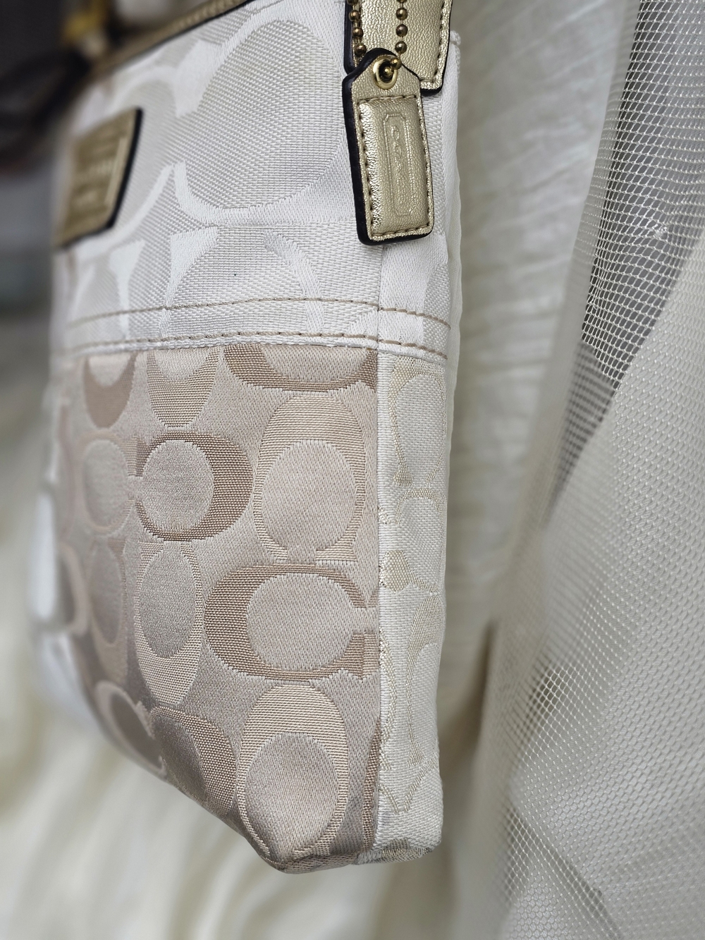 Coach Patch Patchwork Signature Crossbody Bag in Neutral Beige - Picture 6 of 16